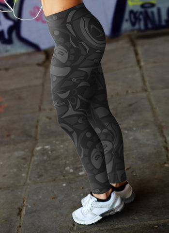 Image of Native Pattern Black Leggings