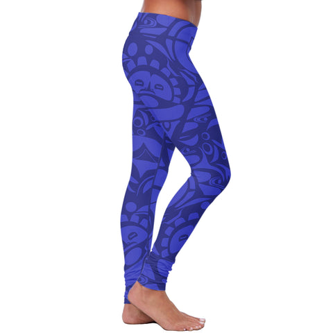 Image of Native Pattern Blue Leggings
