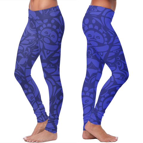 Image of Native Pattern Blue Leggings