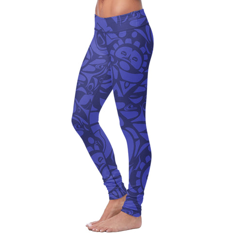 Image of Native Pattern Blue Leggings