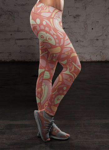 Image of Native Pattern Pink Leggings