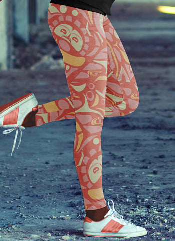 Image of Native Pattern Pink Leggings