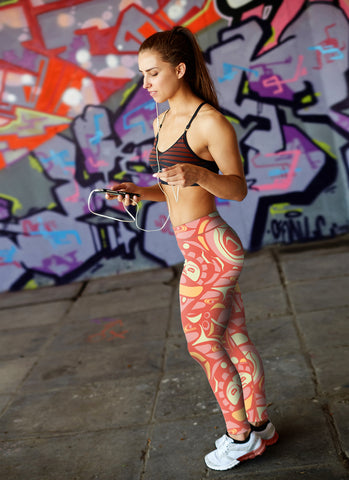 Image of Native Pattern Pink Leggings
