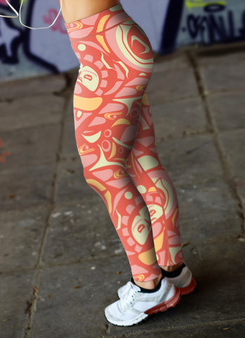 Image of Native Pattern Pink Leggings