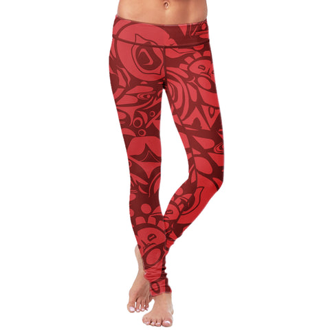 Image of Native Pattern Red Leggings