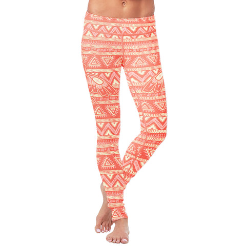 Image of Native Bird Pattern Pink Leggings