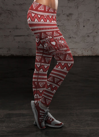 Image of Native Bird Red and White Pattern