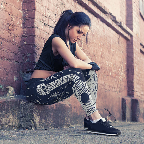 Image of Sugar Skull Guitar Leggings