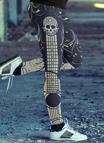 Image of Sugar Skull Guitar Leggings