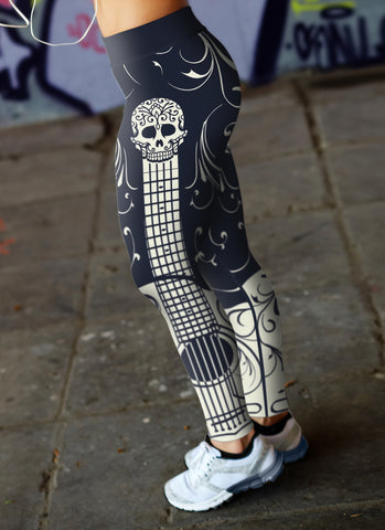 Image of Sugar Skull Guitar Leggings