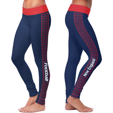 Image of New England Honeycomb Stripe Football Leggings