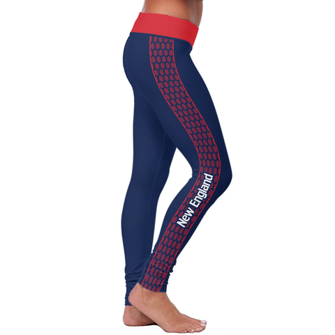 Image of New England Honeycomb Stripe Football Leggings