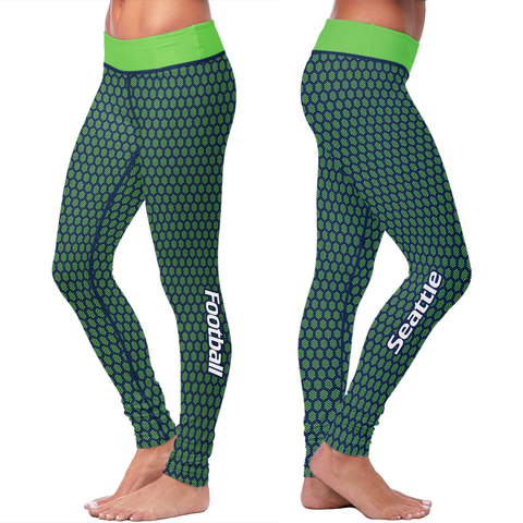 Image of Seattle Honeycomb Football Leggings
