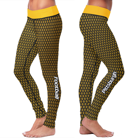 Image of Pittsburgh Honeycomb Football Leggings