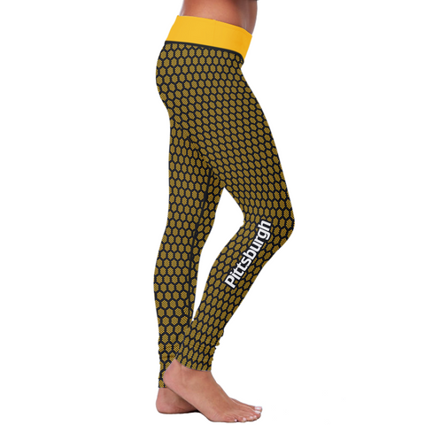 Image of Pittsburgh Honeycomb Football Leggings