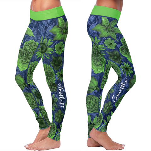 Image of Seattle Flower Football Leggings