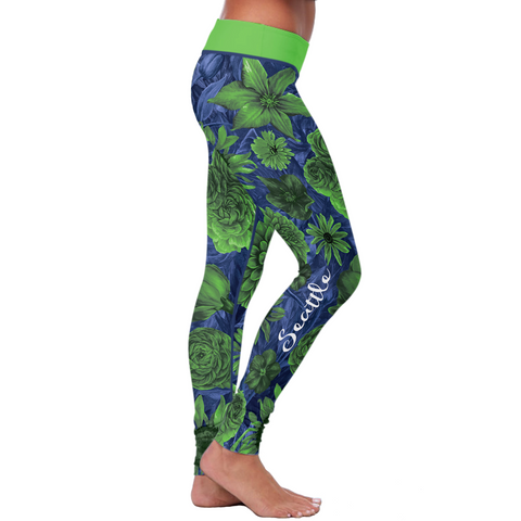 Image of Seattle Flower Football Leggings
