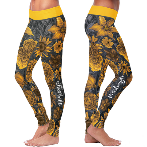 Image of Pittsburgh Flower Football Leggings