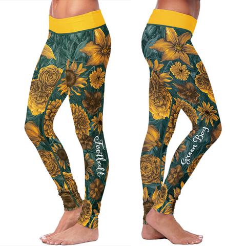 Image of Green Bay Sports Sun Flower Leggings