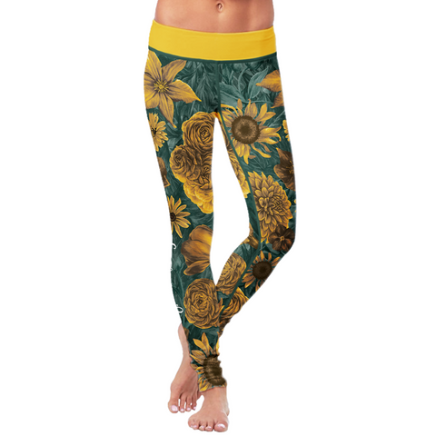 Image of Green Bay Sports Sun Flower Leggings