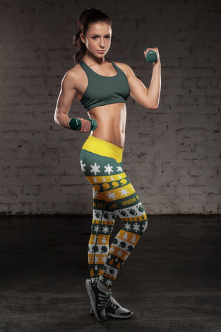 Image of Green Bay Sports Christmas Leggings