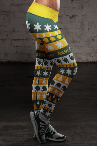 Image of Green Bay Sports Christmas Leggings