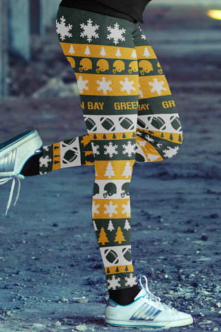 Image of Green Bay Sports Christmas Leggings
