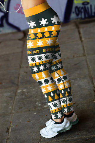 Image of Green Bay Sports Christmas Leggings