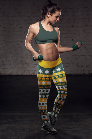 Image of Green Bay Sports Christmas Leggings