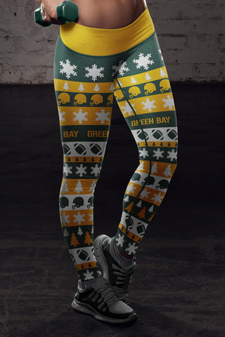 Image of Green Bay Sports Christmas Leggings