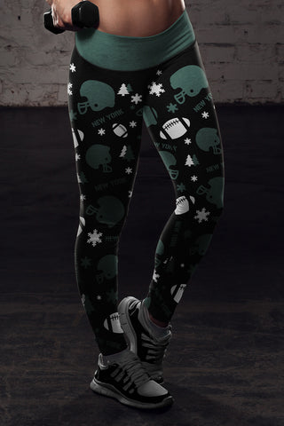 Image of NY JET Christmas FB Leggings
