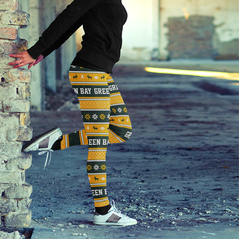 Image of Green Bay Sports Christmas Leggings