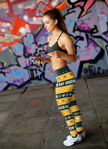 Image of Green Bay Sports Christmas Leggings