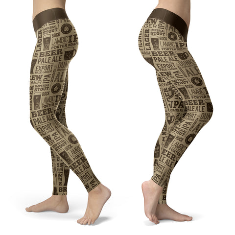Image of Vintage Beer Pattern Leggings