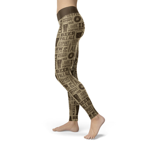 Image of Vintage Beer Pattern Leggings