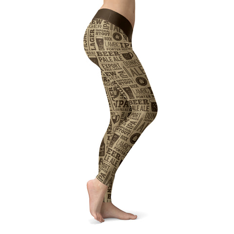 Image of Vintage Beer Pattern Leggings