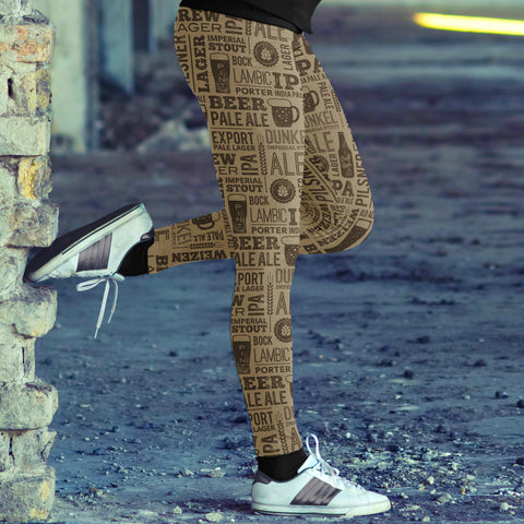 Image of Vintage Beer Pattern Leggings