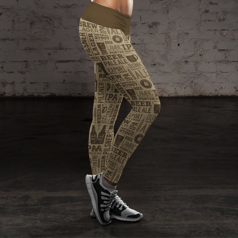 Image of Vintage Beer Pattern Leggings
