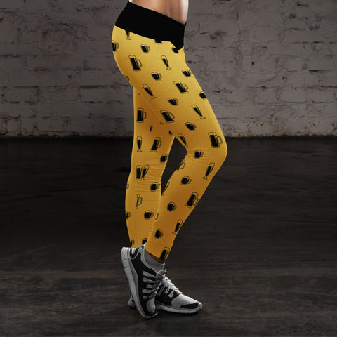 Image of Gold and Black Beer Leggings