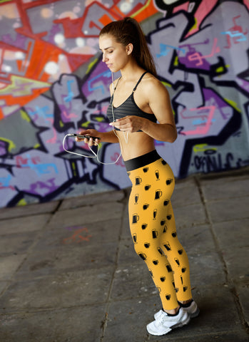Image of Gold and Black Beer Leggings