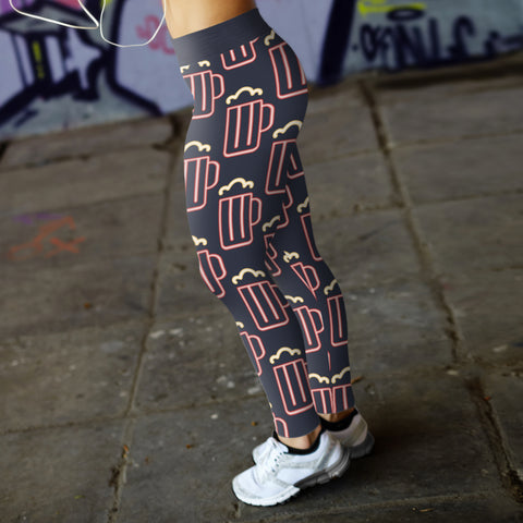 Image of Neon Light Beer Mug Leggings