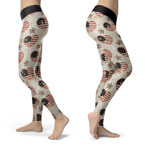 Image of Patriotic Valentines Day Leggings