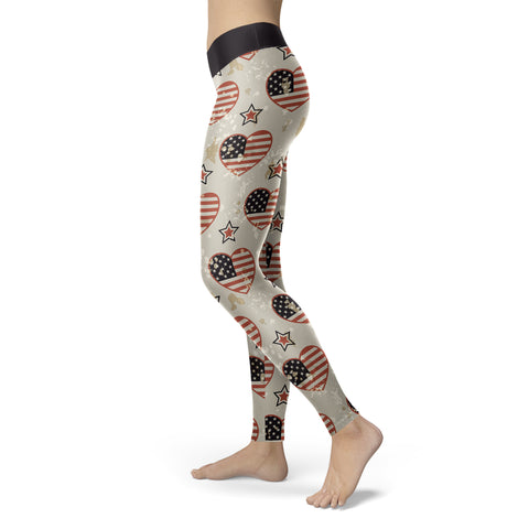 Image of Patriotic Valentines Day Leggings