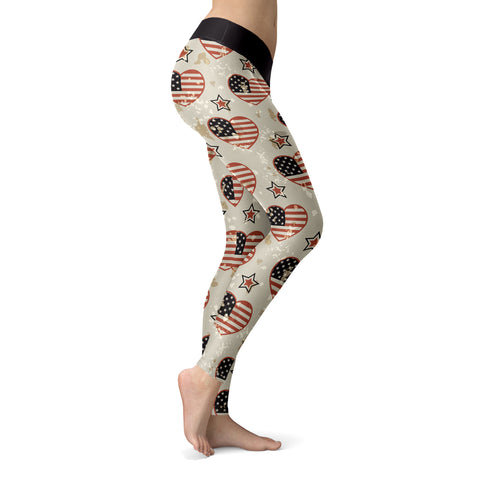 Image of Patriotic Valentines Day Leggings