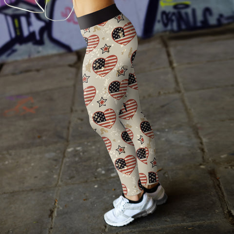 Image of Patriotic Valentines Day Leggings