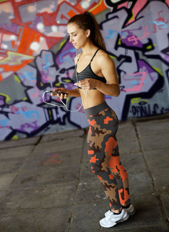 Image of Hunting Leggings Orange Camo