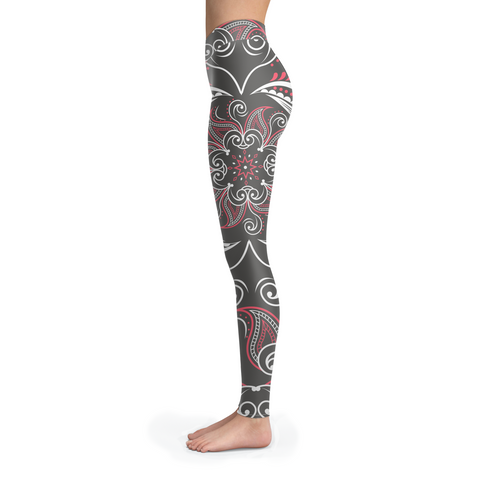 Image of Mandala Leggings Pink and Gray