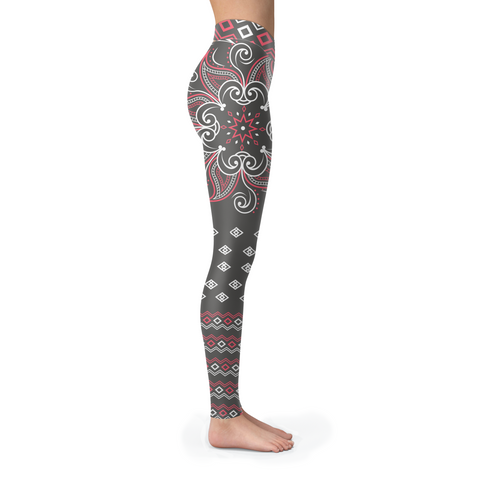Image of Mandala Leggings Gray and Pink