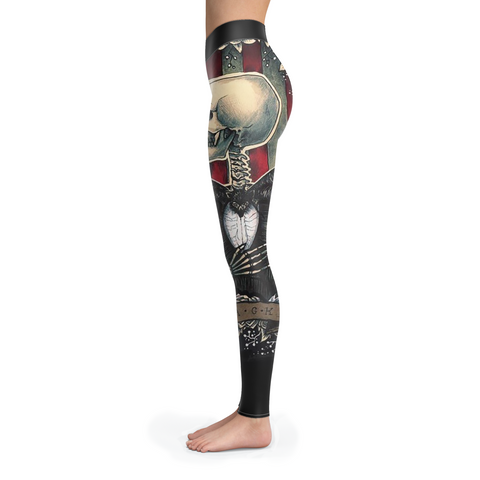Image of Sugar Skull Sally and Jack Leggings Yoga Pants