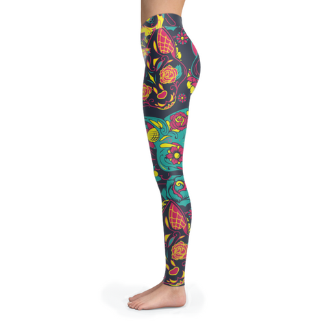Image of Sugar Skull Cats Leggings Yoga Pants